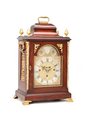 Lot 98 - WILLIAM CREAK, LONDON. A GEORGE III ORMOLU MOUNTED MAHOGANY QUARTER CHIMING BRACKET CLOCK