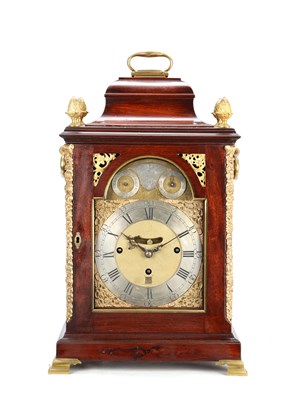 Lot 98 - WILLIAM CREAK, LONDON. A GEORGE III ORMOLU MOUNTED MAHOGANY QUARTER CHIMING BRACKET CLOCK