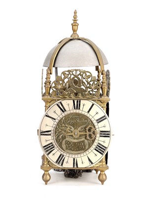 Lot 122 - JAMES GRAY OF SHASTON (SHAFTESBURY) A RARE LATE 17TH CENTURY PROVINCIAL BRASS LANTERN CLOCK