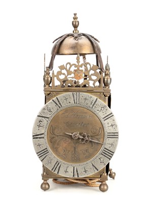 Lot 163 - EDWARD HEMINS, BICESTER A LATE 17TH CENTURY PROVINCIAL VERGE LANTERN CLOCK