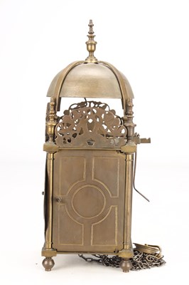 Lot 197 - WILLIAM MARTIN, BRISTOL A LATE 17TH CENTURY BRASS LANTERN CLOCK