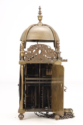 Lot 197 - WILLIAM MARTIN, BRISTOL A LATE 17TH CENTURY BRASS LANTERN CLOCK