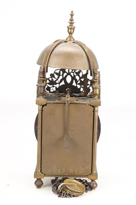 Lot 197 - WILLIAM MARTIN, BRISTOL A LATE 17TH CENTURY BRASS LANTERN CLOCK