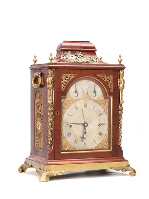 Lot 24 - JOHN TAYLOR, LONDON A GEORGE III MAHOGANY ORMOLU MOUNTED MUSICAL BRACKET CLOCK
