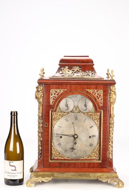 Lot 24 - JOHN TAYLOR, LONDON A GEORGE III MAHOGANY ORMOLU MOUNTED MUSICAL BRACKET CLOCK