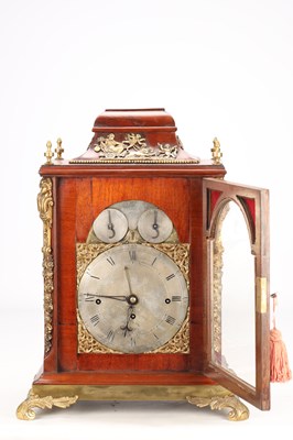 Lot 24 - JOHN TAYLOR, LONDON A GEORGE III MAHOGANY ORMOLU MOUNTED MUSICAL BRACKET CLOCK