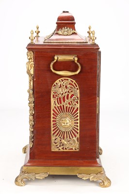 Lot 24 - JOHN TAYLOR, LONDON A GEORGE III MAHOGANY ORMOLU MOUNTED MUSICAL BRACKET CLOCK