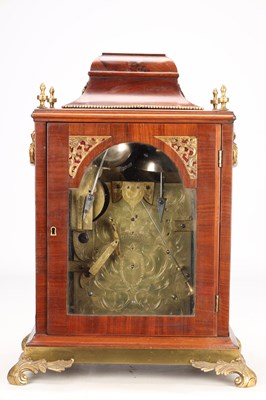 Lot 24 - JOHN TAYLOR, LONDON A GEORGE III MAHOGANY ORMOLU MOUNTED MUSICAL BRACKET CLOCK