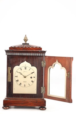 Lot 135 - CHRISTIE, LONDON A SMALL WILLIAM IV ROSEWOOD FUSEE MANTEL CLOCK