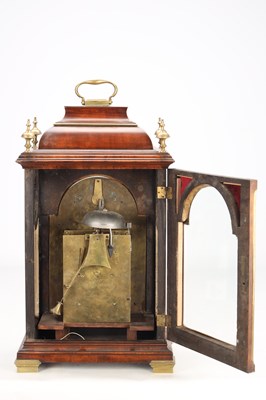Lot 144 - STEPHEN RIMBAULT, LONDON. A GEORGE III FRUITWOOD VENEERED VERGE BRACKET CLOCK