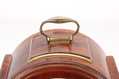 Lot 63 - WILLIAM HANSON OF WINDSOR. A GEORGE III FIGURED MAHOGANY PAD TOP BRACKET CLOCK