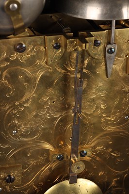 Lot 152 - JOHN SCOTT, LONDON. A GEORGE III ORMOLU MOUNTED FIGURED MAHOGANY QUARTER STRIKING BRACKET CLOCK