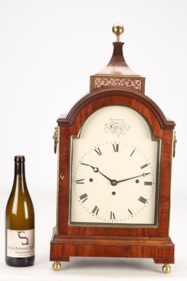 Lot 25 - RECORDON, LONDON. A GEORGE III FIGURED MAHOGANY QUARTER-CHIMING BRACKET CLOCK