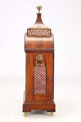 Lot 25 - RECORDON, LONDON. A GEORGE III FIGURED MAHOGANY QUARTER-CHIMING BRACKET CLOCK