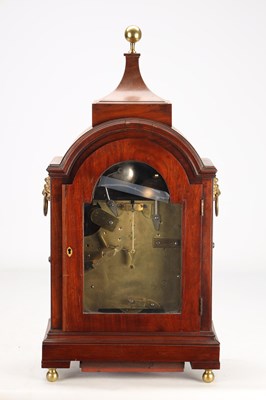 Lot 25 - RECORDON, LONDON. A GEORGE III FIGURED MAHOGANY QUARTER-CHIMING BRACKET CLOCK
