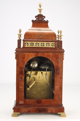 Lot 36 - WILLIAM VALE, LONDON. A GEORGE III ORMOLU MOUNTED MAHOGANY QUARTER CHIMING BRACKET CLOCK