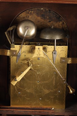 Lot 36 - WILLIAM VALE, LONDON. A GEORGE III ORMOLU MOUNTED MAHOGANY QUARTER CHIMING BRACKET CLOCK