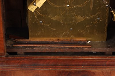 Lot 36 - WILLIAM VALE, LONDON. A GEORGE III ORMOLU MOUNTED MAHOGANY QUARTER CHIMING BRACKET CLOCK