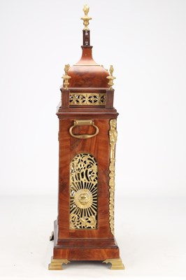 Lot 36 - WILLIAM VALE, LONDON. A GEORGE III ORMOLU MOUNTED MAHOGANY QUARTER CHIMING BRACKET CLOCK