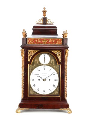 Lot 68 - BROCKBANKS, LONDON. A GEORGE III ORMOLU MOUNTED MAHOGANY VERGE BRACKET CLOCK