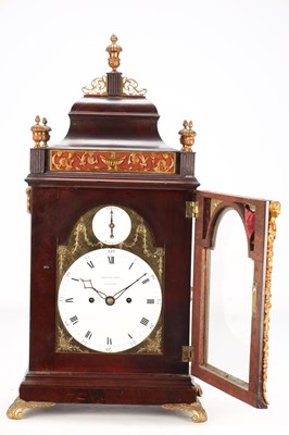 Lot 68 - BROCKBANKS, LONDON. A GEORGE III ORMOLU MOUNTED MAHOGANY VERGE BRACKET CLOCK