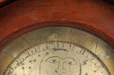 Lot 196 - THOMAS ATKINSON, ORMSKIRK. A GEORGE III MAHOGANY BRACKET CLOCK WITH MOONPHASE