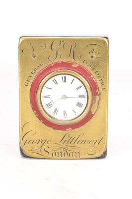 Lot 66 - GEORGE LITTLEWORT, LONDON. AN EXCEPTIONALLY RARE EARLY 19TH CENTURY GENERAL POST OFFICE MAIL GUARD'S TRAVELLING CLOCK
