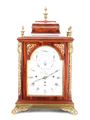 Lot 71 - ROBERT LEUMAS, LONDON. A GEORGE III ORMOLU MOUNTED MAHOGANY MUSICAL BRACKET CLOCK
