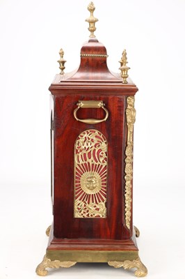 Lot 71 - ROBERT LEUMAS, LONDON. A GEORGE III ORMOLU MOUNTED MAHOGANY MUSICAL BRACKET CLOCK