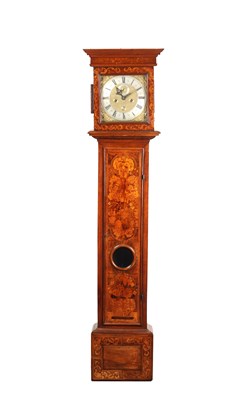 Lot 56 - JOSEPH WINDMILLS, LONDON. A WILLIAM AND MARY WALNUT AND MARQUETRY LONGCASE CLOCK