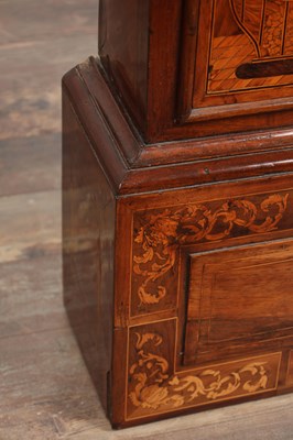 Lot 56 - JOSEPH WINDMILLS, LONDON. A WILLIAM AND MARY WALNUT AND MARQUETRY LONGCASE CLOCK