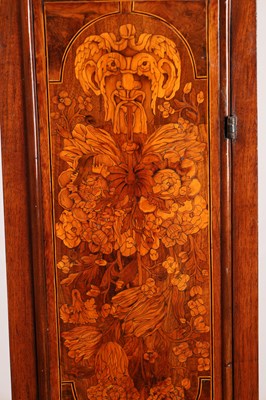 Lot 56 - JOSEPH WINDMILLS, LONDON. A WILLIAM AND MARY WALNUT AND MARQUETRY LONGCASE CLOCK