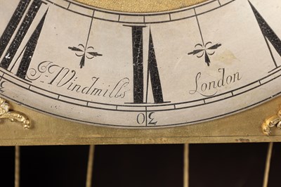 Lot 56 - JOSEPH WINDMILLS, LONDON. A WILLIAM AND MARY WALNUT AND MARQUETRY LONGCASE CLOCK