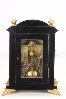 Lot 2 - LUND AND BLOCKLEY, LONDON. A LATE 19TH CENTURY ORMOLU MOUNTED EBONISED DOUBLE FUSEE BRACKET CLOCK