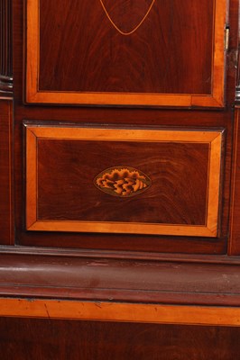 Lot 62 - FRANCIS DUNN, DUBLIN. A GEORGE III FIGURED MAHOGANY AND SATINWOOD INLAID LONGCASE CLOCK