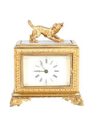 Lot 45 - MOSER, PARIS. AN UNUSUAL LATE 19TH CENTURY FRENCH SQUARE-CASED STRIKING CARRIAGE CLOCK WITH CHAFF-CUTTER ESCAPEMENT