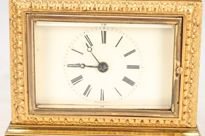 Lot 45 - MOSER, PARIS. AN UNUSUAL LATE 19TH CENTURY FRENCH SQUARE-CASED STRIKING CARRIAGE CLOCK WITH CHAFF-CUTTER ESCAPEMENT
