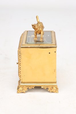 Lot 45 - MOSER, PARIS. AN UNUSUAL LATE 19TH CENTURY FRENCH SQUARE-CASED STRIKING CARRIAGE CLOCK WITH CHAFF-CUTTER ESCAPEMENT