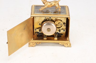 Lot 45 - MOSER, PARIS. AN UNUSUAL LATE 19TH CENTURY FRENCH SQUARE-CASED STRIKING CARRIAGE CLOCK WITH CHAFF-CUTTER ESCAPEMENT