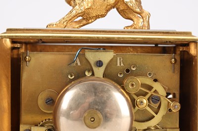 Lot 45 - MOSER, PARIS. AN UNUSUAL LATE 19TH CENTURY FRENCH SQUARE-CASED STRIKING CARRIAGE CLOCK WITH CHAFF-CUTTER ESCAPEMENT
