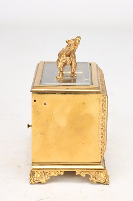 Lot 45 - MOSER, PARIS. AN UNUSUAL LATE 19TH CENTURY FRENCH SQUARE-CASED STRIKING CARRIAGE CLOCK WITH CHAFF-CUTTER ESCAPEMENT