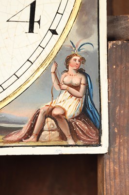 Lot 172 - TAYLOR, PUDSEY (LEEDS). A GEORGE III MAHOGANY INLAID EIGHT-DAY PAINTED DIAL EGYPTIAN STYLE LONGCASE CLOCK