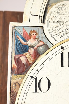 Lot 172 - TAYLOR, PUDSEY (LEEDS). A GEORGE III MAHOGANY INLAID EIGHT-DAY PAINTED DIAL EGYPTIAN STYLE LONGCASE CLOCK