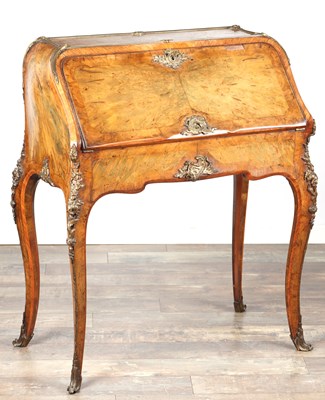 Lot A GOOD 19TH CENTURY FRENCH FIGURED WALNUT BUREAU