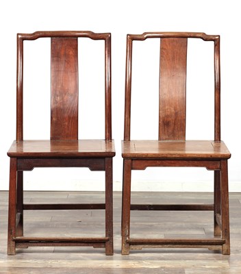 Lot A PAIR OF CHINESE HARDWOOD CHAIRS