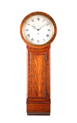Lot 207 - WILLIAM FRODSHAM, LONDON A GEORGE III FIGURED MAHOGANY TRUNK DIAL WALL CLOCK