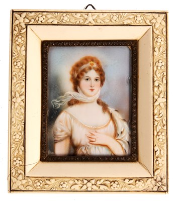 Lot 240 - A half length miniature PORTRAIT of a young...