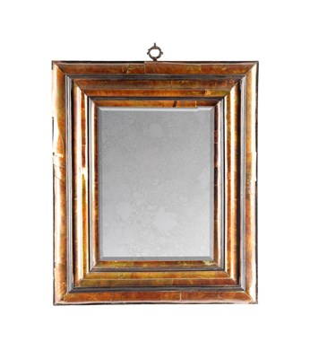 Lot A LATE 17TH CENTURY NEOPOLITIAN TORTOISESHELL VENEERED CUSHION FRAMED MIRROR