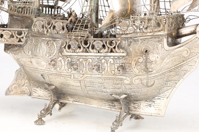 Lot A CIRCA 1890 PORTUGUESE SILVER GALLEON