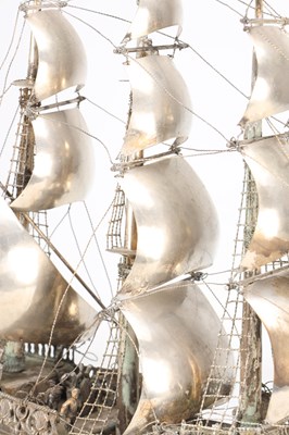 Lot A CIRCA 1890 PORTUGUESE SILVER GALLEON